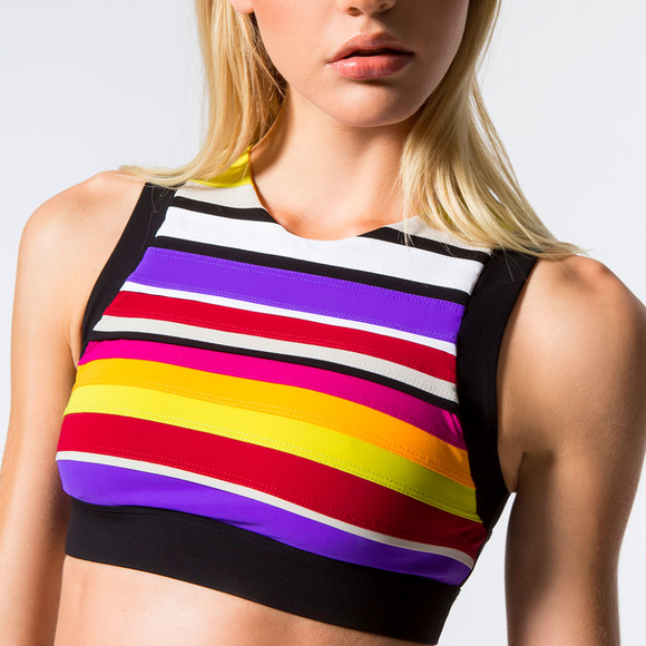 NO KA'OI Lele Bra NWT Multi color striped NWT